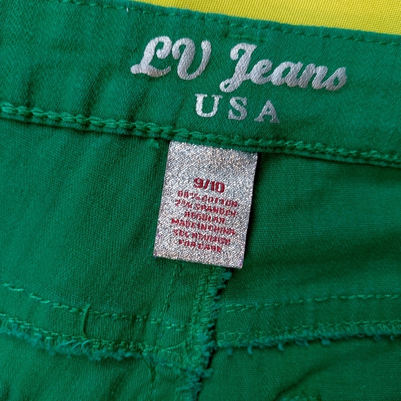 LV JEANS USA Woman Green 💚 Color Size 9/10 Cotton - Picture 8 of 9